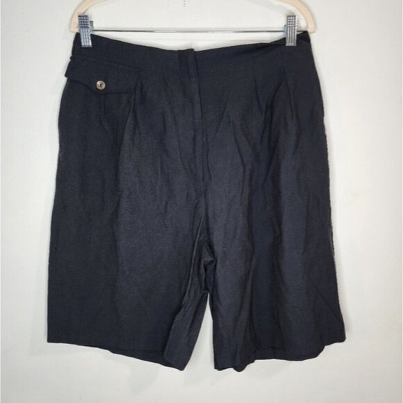 Topshop Shorts Women 10 Black Pleated High Waisted Elastic Back Waist NEW - Picture 1 of 10
